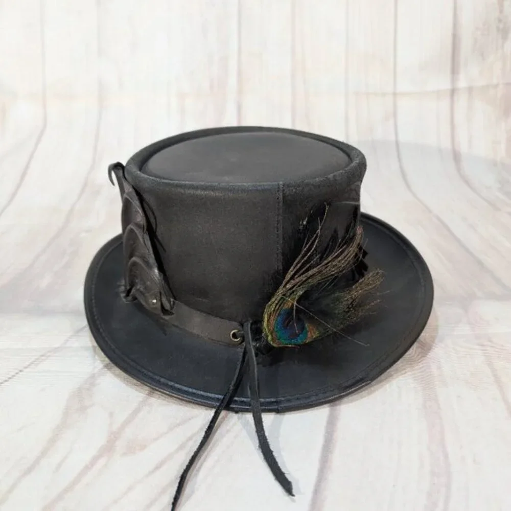 American Hat Makers Draco Steampunk Top Hat - Made in USA Size M - Picture 3 of 9